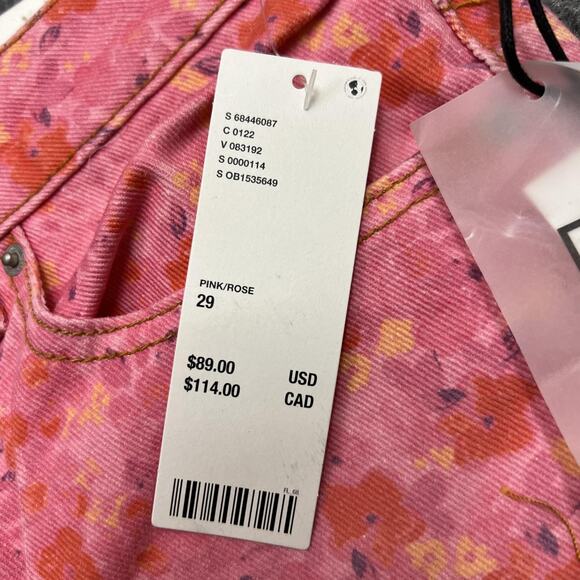 BDG Urban Outfitters Jeans Womens 29 Pink Rose High Rise Flare Floral Pants NWT - Picture 5 of 11